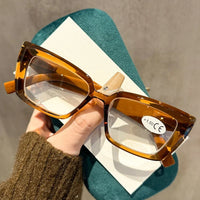 Men Women Small Square Frame Reading Glasses Fashionable Trendy Ultralight Presbyopia Retro HD Far Sight Eyeglasses Plus Diopter
