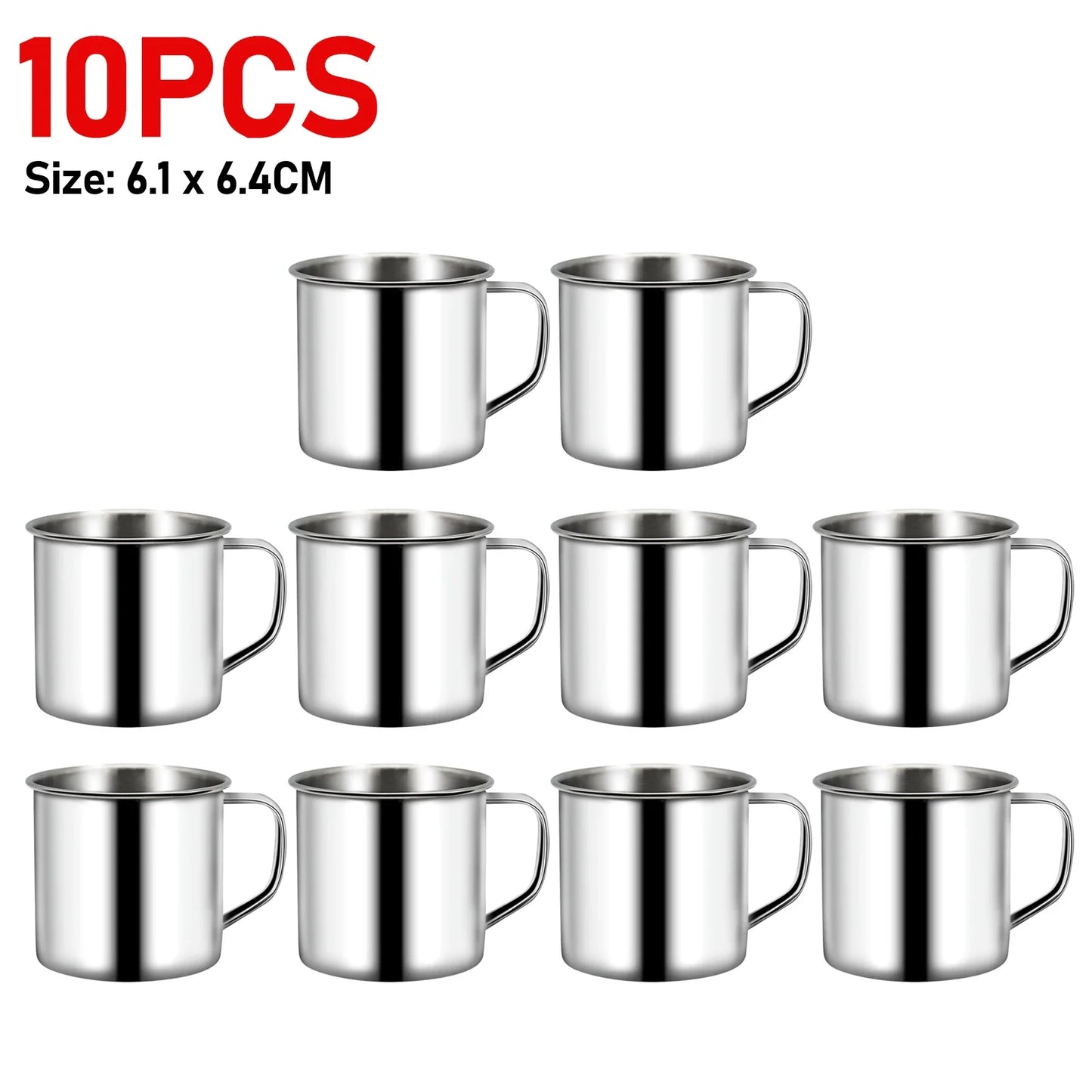 Stainless Steel Coffee Mugs Insulated Coffee & Tea Cup with Handles Shatterproof 200mL Metal Cup Mug Kitchen Accessories