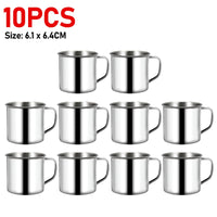 Stainless Steel Coffee Mugs Insulated Coffee & Tea Cup with Handles Shatterproof 200mL Metal Cup Mug Kitchen Accessories