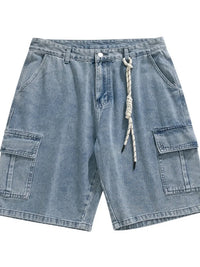2025 New Denim Shorts for Men's Summer, Thin, Loose, Breathable, Pentagram Pants, Trendy, Versatile, Casual, Mid length, Versati
