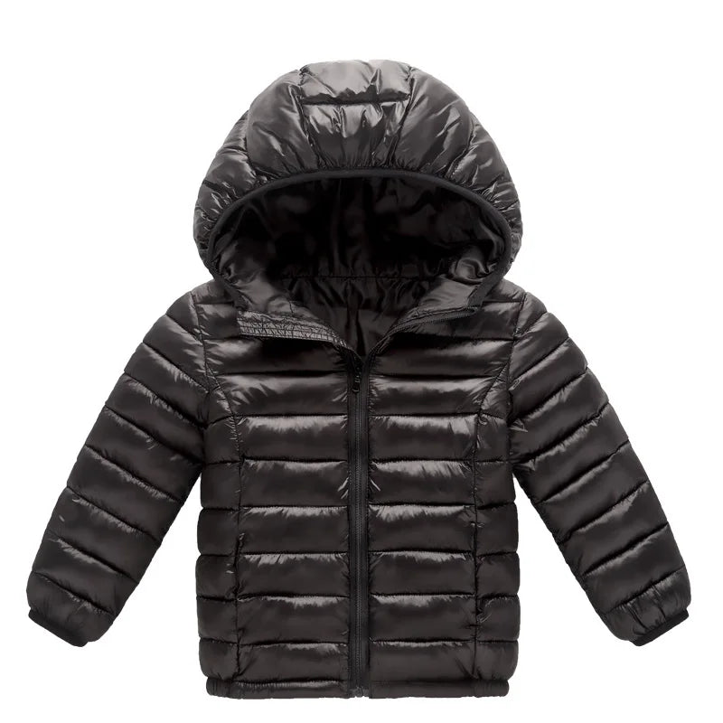 -30℃ Winter Kids Thick Warm Jacket Children Padded Plus Velvet Parkas Coat Boys Girls Fur Collar Hooded Cotton Clothes Outerwear