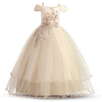 Girls Christmas Dress Formal Sleeveless Girls Party Dresses Back Hallow Out Kids Ball Gown Flower Bowknot Girl Princess Dress