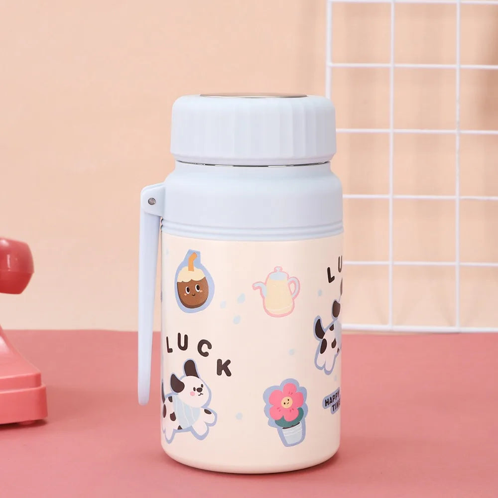 Stainless Steel Student Thermal Cup Double Wall 1000ml Insulated Cup with Filter Net Large Capacity Sports Bottle Gift