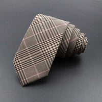 High Quality Plaid Striped Cotton Handmade Tie Men Necktie Narrow Collar Slim Casual Ties Business Party Suit Accessories Gift