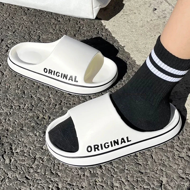 Woman Slippers Summer For Women Man Solid Women Letter Mens Shoe Thick Sole Indoor Bathroom Anti Slippers Slip Indoor House