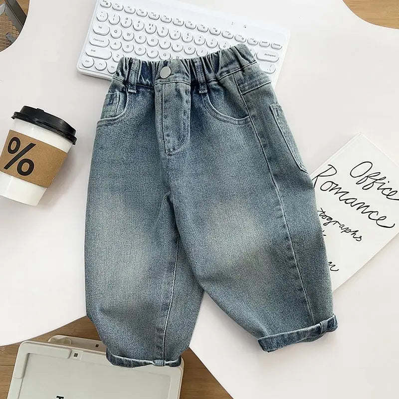 Boys Casual Jeans Children Denim Jeans Kids Trousers Toddler Girl Fall Clothes 2 3 4 5 Years Baby Harem Pants BaBy Jeans