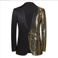 Red Sequin Blazer & Pants Set , Men's Shiny Party Outfit Suits for Weddings, Concerts & Festive Celebrations