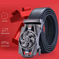 Men Leather Belt with Metal Automatic Buckle High Quality Luxury Belts Men Male Work Business Black Cowskin Strap Gift Present