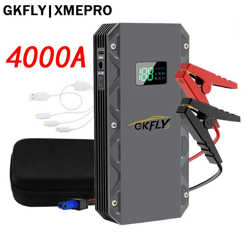 GKFLY Car Jump Starter Portable Power Bank 6000A/4000A/3000A Starting Device Car Booster Battery For Petorl Diesel Car