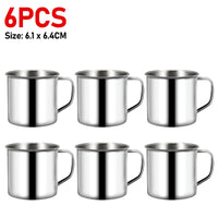 Stainless Steel Coffee Mugs Insulated Coffee & Tea Cup with Handles Shatterproof 200mL Metal Cup Mug Kitchen Accessories