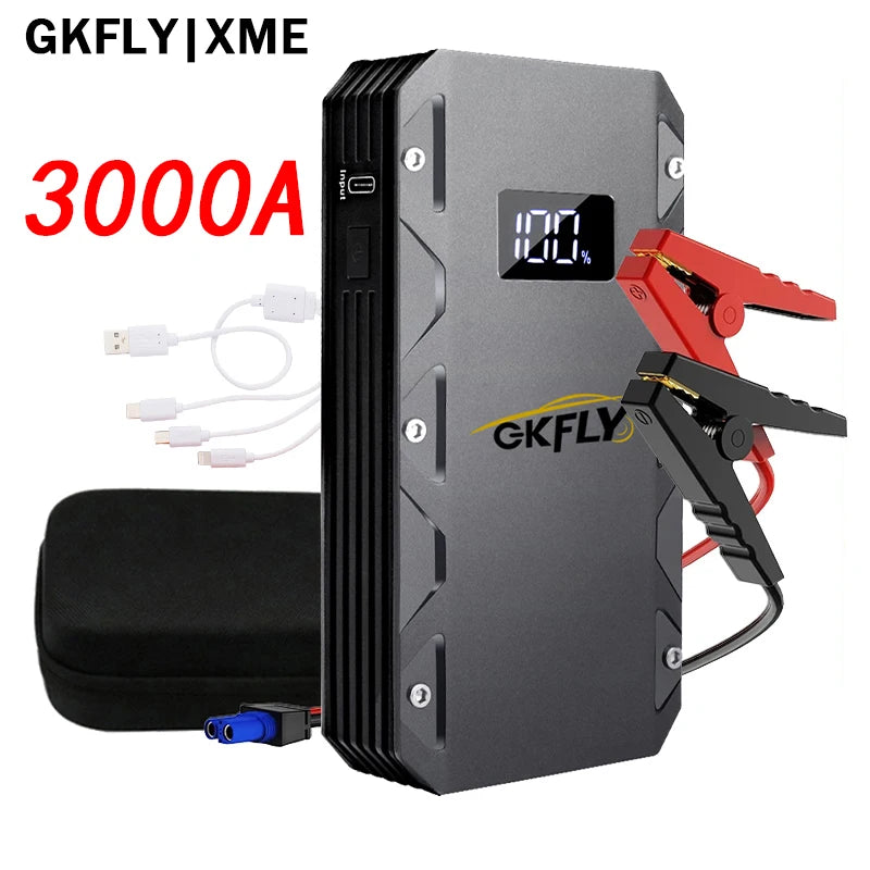 GKFLY Car Jump Starter Portable Power Bank 6000A/4000A/3000A Starting Device Car Booster Battery For Petorl Diesel Car