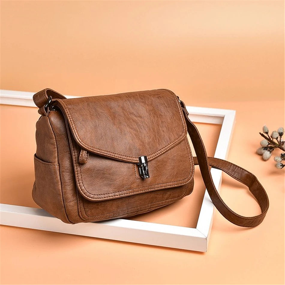 Vintage Soft Leather Women Shoulder Bags Luxury Handbags Women Bags Designer Small Crossbody Bags for Women 2022 Messenger Bag