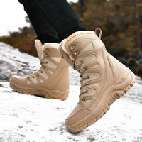 Winter Boot Men's High-top Waterproof Ankle Boots Men Thick Plus Warm Large Size Snow Hiking Boots Outdoor Cotton Shoes Sneakers