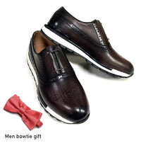 Men's Sneaker Shoes Genuine Cow Leather Oxford Brogue Luxury Designer 2-eyelet Lace-up Autumn Winter Daily Casual Shoes for Men