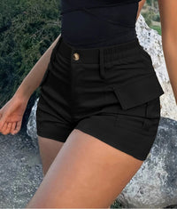 2025 Spring Casual Women's Short Pants High Waist Button Streetwear Y2K Short Pocket Cargo Shorts