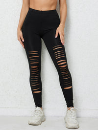 New European And American Solid Color Simple Milk Silk Leggings Nine Points Fashion Tight Black Broken Nine Points Pants Women