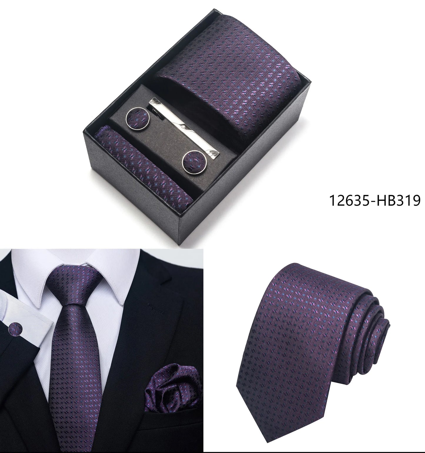 2025 New Design Fashion Brown Paisley Tie Handkerchief Cufflink Set For Men Necktie Clothing Accessories Birthday Present