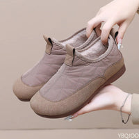 Winter Warm Women Soft Soled Cotton Shoes Anti Slip Casual Flat Bottom Casual Lazy Cotton Shoes One Step Stepping Zapatos Mujer