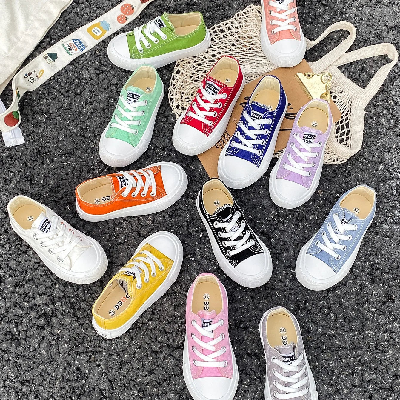 5058Fashionable Spring and Autumn Breathable Children's Canvas Shoes Soft Sole Boys and Girls' Shoes Versatile Children's Cloth