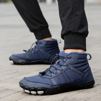Winter Men Warm Plush Snow Boots Comfortable Barefoot Ankle Boots Outdoor Non Slip Couple Travel Climbing Hiking Shoes