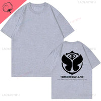 2025 Tomorrowlands Music EDC Electric Syllabic Wear Around The Disco Clothes Pure Cotton Man Women T-shirt Round Collar Tops