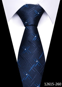 Newest Style 8 cm Necktie Man Blue Golden Striped Wedding Accessories Performance Tie Men Necktie Gravatas Fit Business