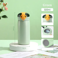 320/460ML Kids Stainless Steel Thermal Bottle Portable Kids Straw Mug Cold and Hot Thermal Thermos Student Water Bottle