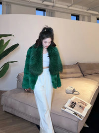 Furyoume Women Coat Real Rex Rabbit Fur Jacket With Natural Raccoon Fur Collar Women Winter Outerwear Chinchilla Fur Overcoat