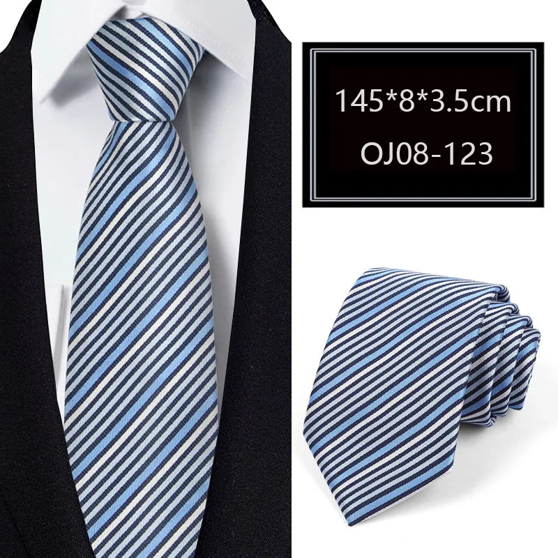 Luxury 56 Colors New Men's Tie Classic Floral Stripe Plaid 8cm Jacquard Neck Tie Necktie For Men Business Wedding Party