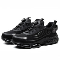Rotating Button Safety Shoes Men Steel Toe Sneaker Air Cushion Work Shoes Man Puncture Proof Work Safety Boots Protective Shoes