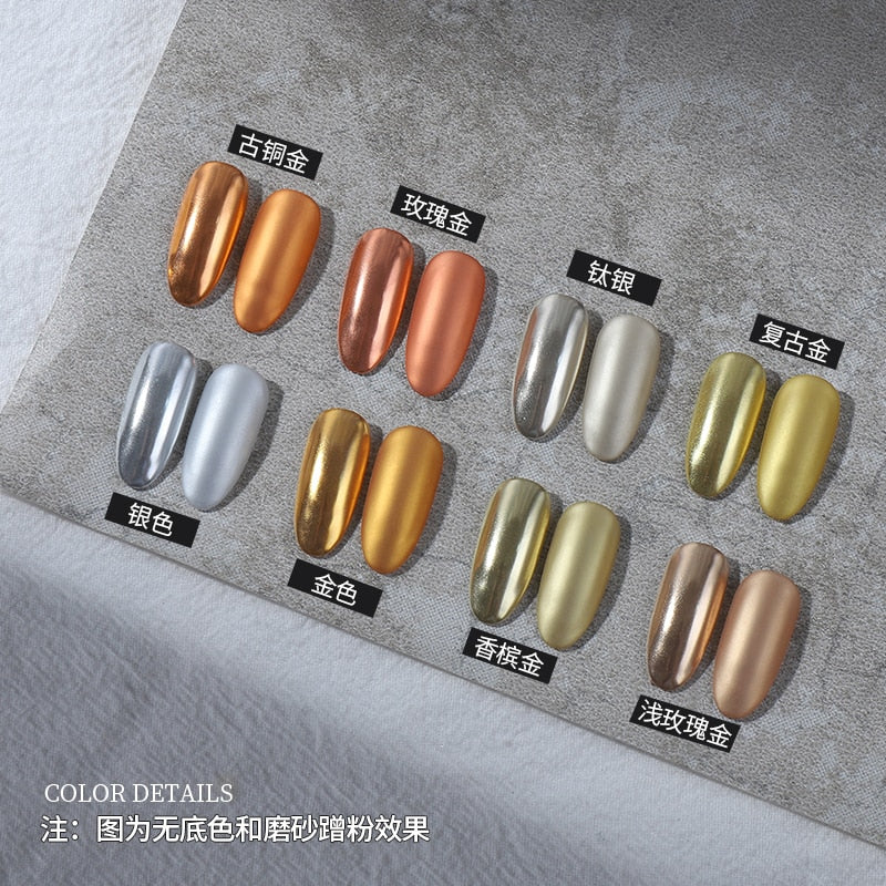 Metallic Magic Mirror Colorful Chameleon Nail Glitter Powder Super Smooth Nail Art Dust Manicure DIY Nail Decorations