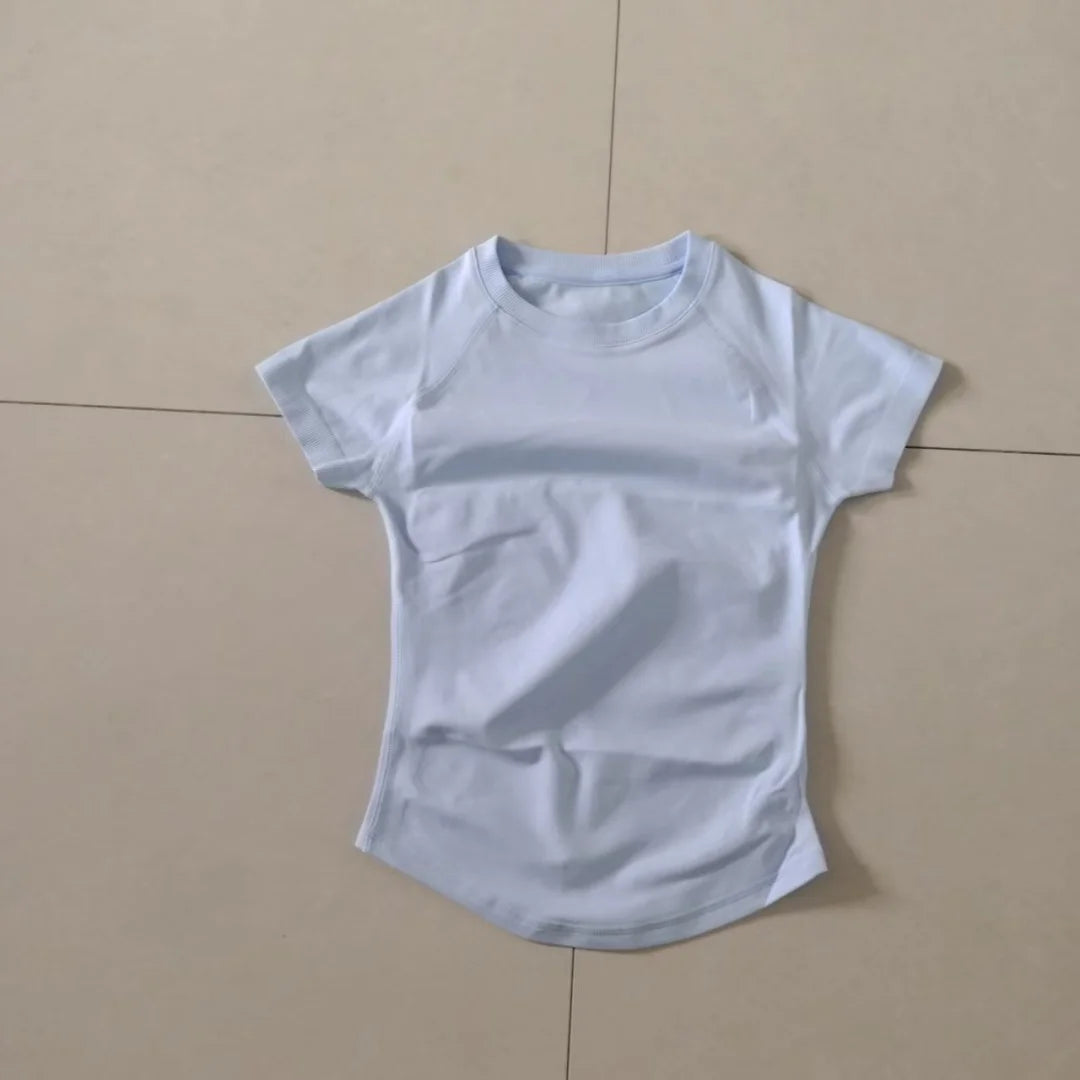Impact L0g0DF Short Sleeve Top Women Running Sports T Shirt Summer Short Sleeve Round Neck Breathable Stretchy Gym Yoga Fitness