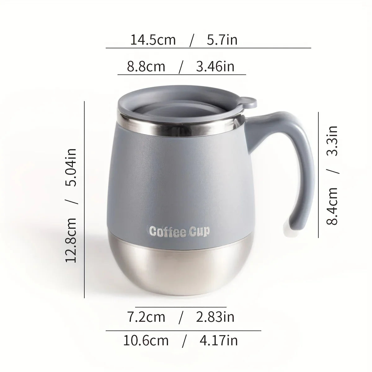 1pc 500ml Insulated Stainless Steel Coffee Mug with Lid, Double-Wall Vacuum Thermal Cup for Hot and Cold Drinks, Ideal for Home
