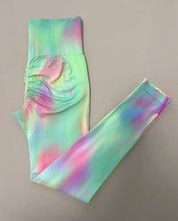 New Tiedye Gym Leggings Seamless Women Push Up Stretch Pants Scrunch Sports High Waist Booty Lifting Workout Yoga Leggins Nylon