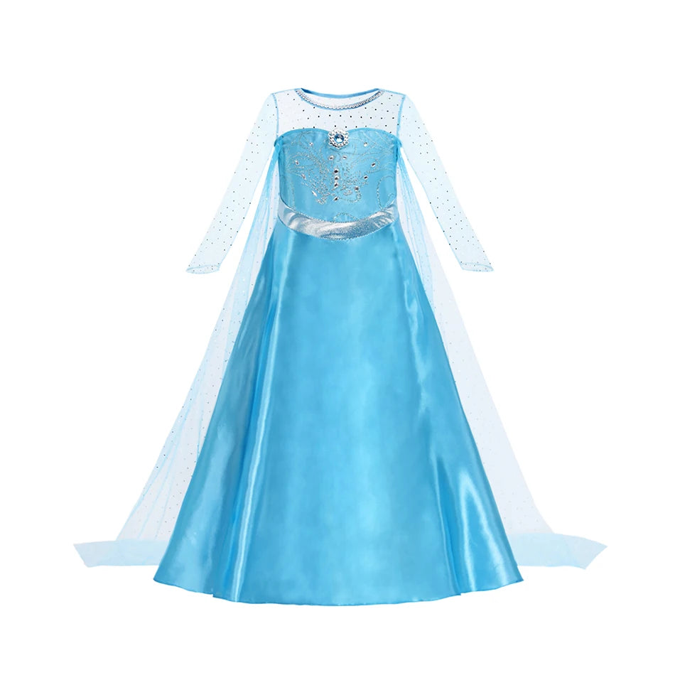 Girl Elsa Anna Dress Princess Costume Snow Queen Dress Baby Halloween Ariel Carnival Clothes Kids Cosplay Clothes Party Clothing