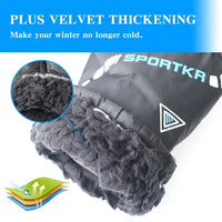 Winter Men Women Full Fingers Gloves Warm Thicken Fleece Skiing Outdoor Running Gloves Waterproof Windproof Non-Slip Mittens
