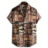 Summer 3d graffiti print shirt Casual fashion business men Hawaiian shirt Women Holiday button shirt ropa de hombre