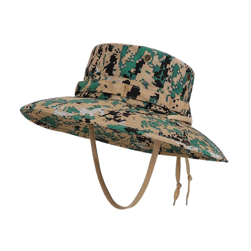 New spring and summer outdoor fisherman hats for men. Fishing andmountaineeringtacticalhatswithcamouflagelargebrims,brea