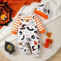 Winter  0-1  Years  Old   Infant  Baby  Boys  Halloween  Elements   Long   Sleeved   Jumpsuit