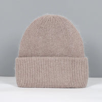 Winter Hats For Women Rabbit Fur Beanie Hat Woman Knitted Skullies Beanies Solid Wool Soft Autumn Winter Cashmere Caps Bonnet