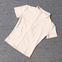 Women sport wear Slim Fit Polyester Quick-drying Full Zip Outdoor Fitness Running Tights Short Sleeves Women's Yoga Wear