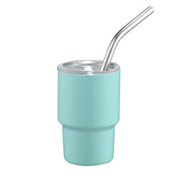 Stainless Steel Car Cup Double Wall Insulated Travel Mug Mini Tumblers with Straw & Lid Portable Coffee Cup Drinkware