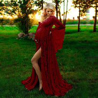 New Long Maternity Photography Props Pregnancy Dress Photography Maternity Dresses for Photo Shoot Pregnant Dress Lace Maxi Gown