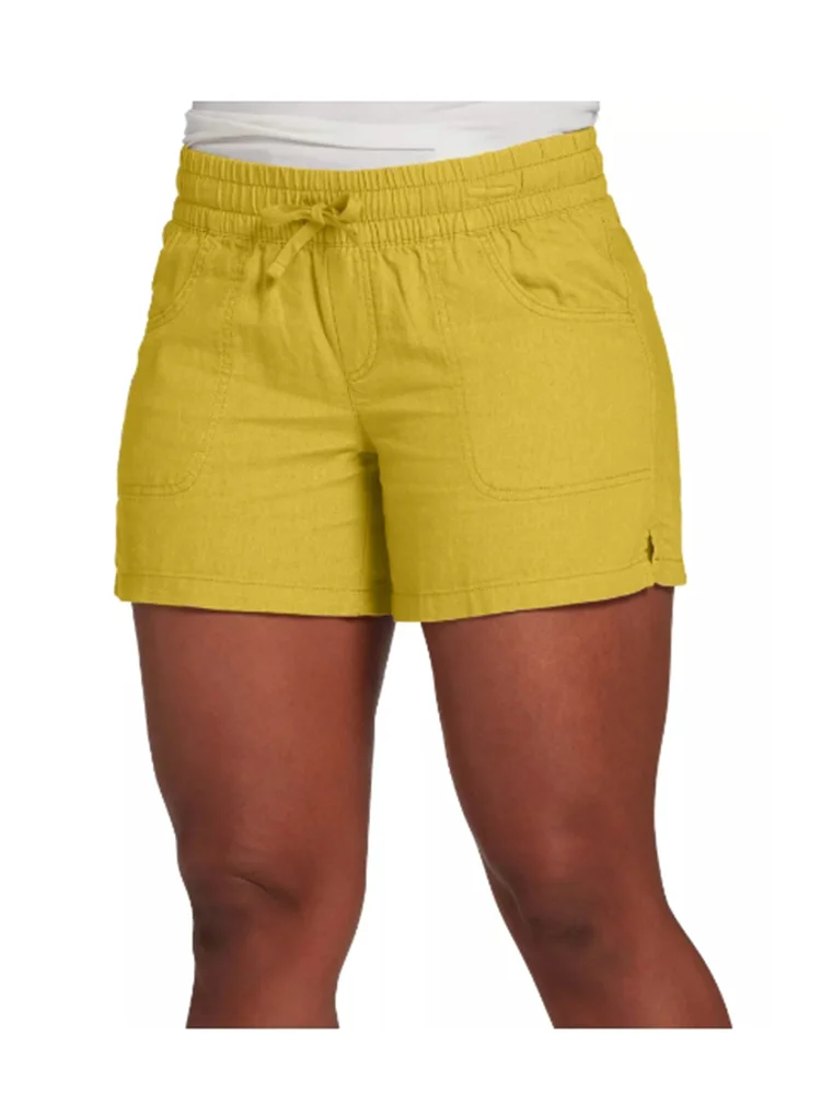 Women's High Waist Lace Up Shorts Casual Straight Pants Comfortable Monochromatic Summer New 2022