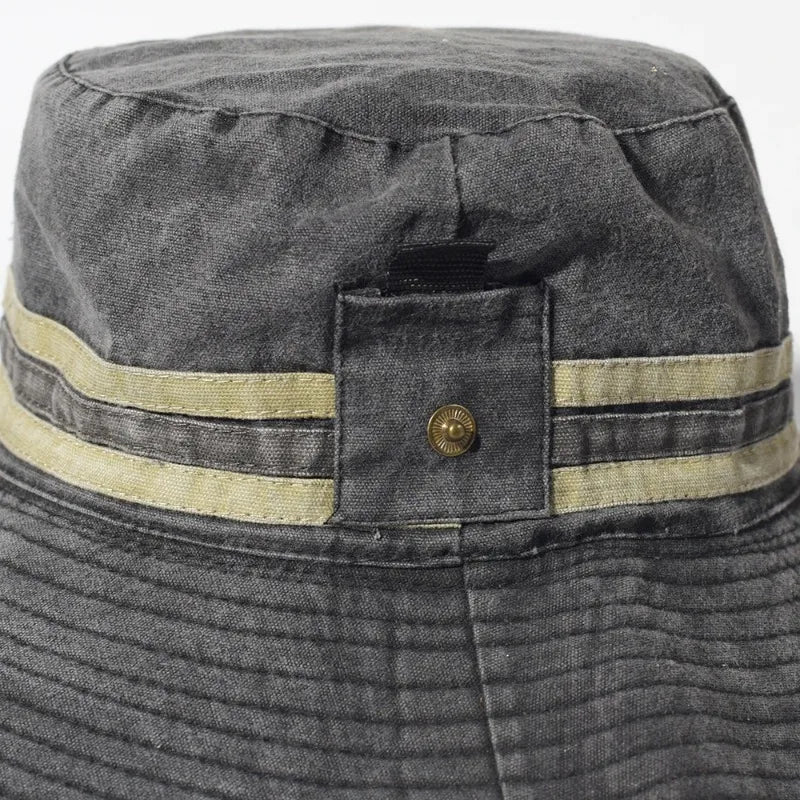 Fishing Hiking Sun Hat Men Women Boonie Wide Brim Bucket Hat Outdoor Safari Summer Cap Cotton Bucket Hat
