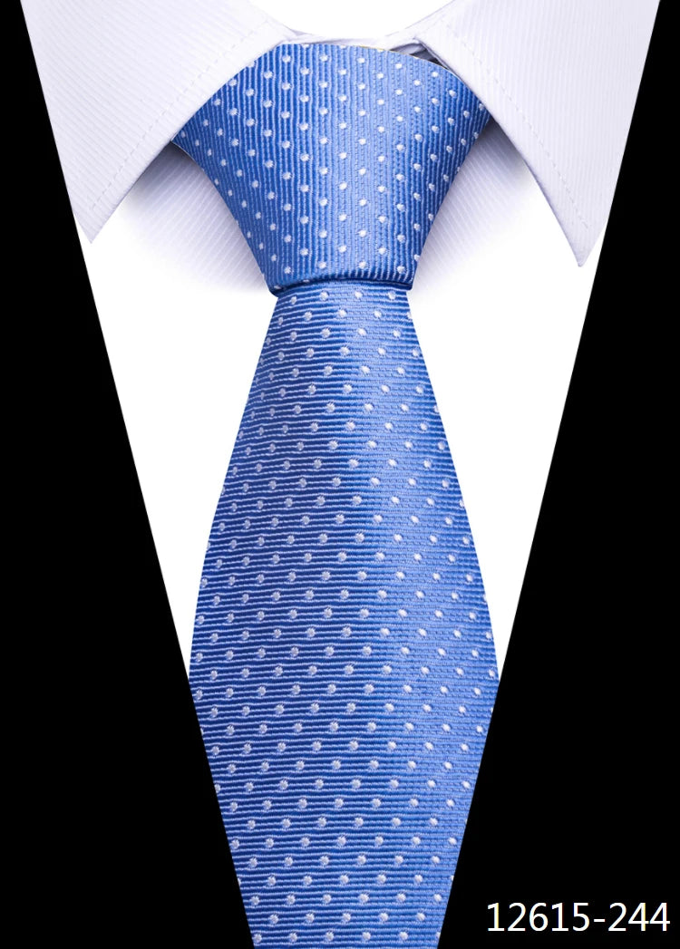 Newest Style 8 cm Necktie Man Blue Golden Striped Wedding Accessories Performance Tie Men Necktie Gravatas Fit Business