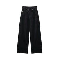 Jeans For Woman New Fashion Asymmetric Design High Waist Wide Leg Trousers Casual Women's Straight Leg Jeans