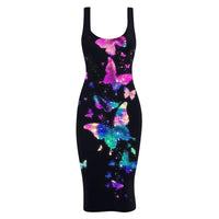 2022 Summer Star Butterfly 3D Print Sleeveless Tank Top Dress Nightclub Girls Women Sexy Clothes