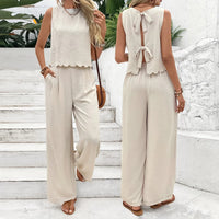 2025 Summer New Women's Fashion Sleeveless Tank Top Casual Pants Set