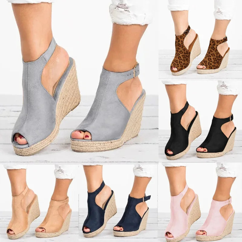 Plus Size 35-43 Platform Sandals Wedges Shoes for Women Heels Sandalias Mujer Summer Clog Womens Zapatos De Hombre E12
